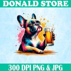 frenchie dog png, beer drinker png, funny french bulldog png,digital file, png high quality, sublimation