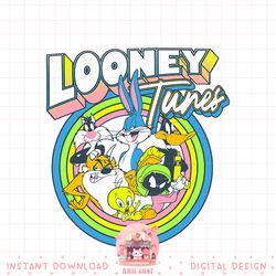 looney tunes group shot retro neon bullseye png, digital download, instant