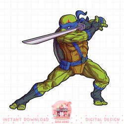 mademark x teenage mutant ninja turtles - leonardo odachi shin no kamae stance png, digital download, instant