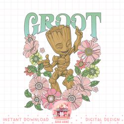 marvel guardians of the galaxy groot floral dance poster png, digital download, instant