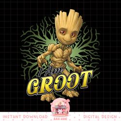marvel guardians of the galaxy i am baby groot roots poster png, digital download, instant