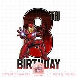 marvel iron man 8th birthday action pose graphic png, digital download, instant png, digital download, instant