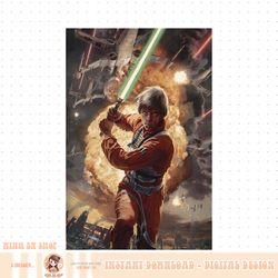 star wars luke skywalker charging poster graphic png download png download