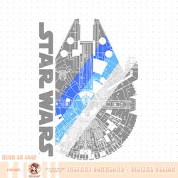 star wars millennium falcon blue shadow graphic png download png download