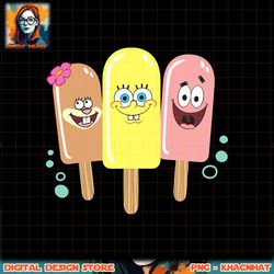 spongebob squarepants sandy patrick ice cream pals happy png, digital download, instant