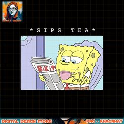 spongebob squarepants sips tea meme png, digital download, instant