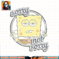 spongebob squarepants sorry not sorry sass premium png, digital download, instant