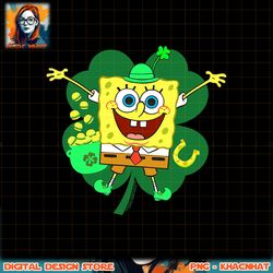 spongebob squarepants st. patrick_s day four leaf clover png, digital download, instant