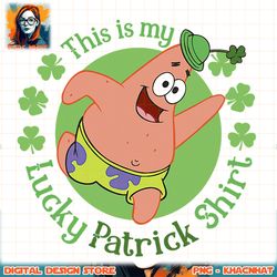 spongebob squarepants st. patrick_s day lucky patrick shirt png, digital download, instant