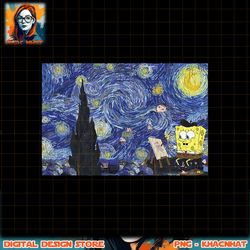 spongebob squarepants starry night painting png, digital download, instant