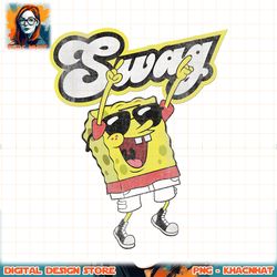 spongebob squarepants swag distressed png, digital download, instant
