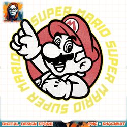 super mario retro circle red yellow logo graphic png, digital download, instant png, digital download, instant