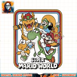 super mario retro yoshi ride group shot graphic png, digital download, instant png, digital download, instant