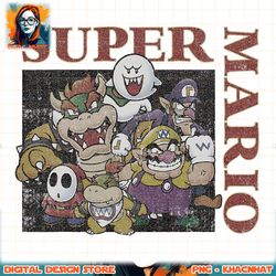 super mario vintage bad guys group shot graphic png, digital download, instant png, digital download, instant