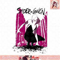Marvel Spider-Gwen Pink City Crouching Portrait T-Shirt.pngMarvel Spider-Gwen Pink City Crouching Portrait T-Shirt