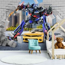 3d kids photo wallpaper transformers wall vinyl mural