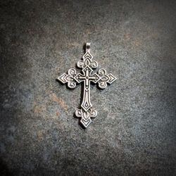 silver cross necklace pendant,handmade silver cross jewellery,christianity necklace pendant,christianity gift,ukrainian