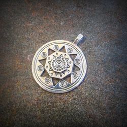 silver sun symbol medallion,vintage silver jewellery,ukrainian sun symbol jewellery locket,sun symbol necklace pendant,c