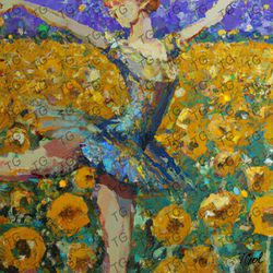 ballerina in sunflowers