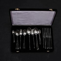 forged artisan cutlery set // 34 piece with box kitchen cutlery