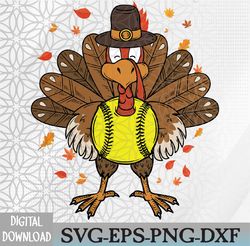 softball turkey pilgrim pumpkin softball bat thanksgiving svg, eps, png, dxf, digital download