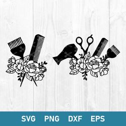 floral hairdresser bundle svg, floral hairdresser svg, hairdresser svg, png dxf eps digital file