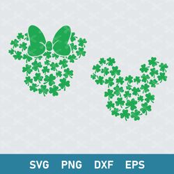 mickey and minnie patrick's day svg, mickey svg, minnie svg, st patrick's day svg, disney lucky svg, png dxf eps digital