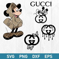 mickey gucci bundle svg, guccie logo, mickey brand svg, png dxf eps file