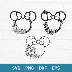 minnie flower svg, minnie mouse svg, disney svg, png dxf eps digital file