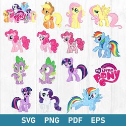 my little pony bundle svg, little pony svg, poy svg, png pdf eps digital file