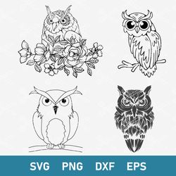 owl bundle svg, owl svg, animal svg, png dfx eps digital file