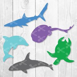 sea animal bundle svg, sea animal svg, sea animal clipart, sea animal cricut svg, instant download