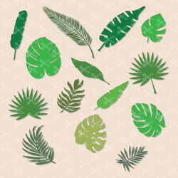 tropical leaves bundle svg, tropical leaves  svg, tropical leaf svg, instant download