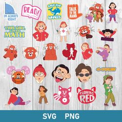 turning red bundle svg, turning red svg, red panda svg, disney svg,