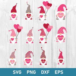 valentine gnome bundle svg, valentine gnome svg, gnome love svg, valentine day svg, png dxf eps file