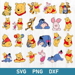 winnie the pooh bundle svg, winnie the pooh characters svg, disney svg png dxf eps digital file