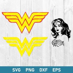 wonder woman logo bundle svg, wonder woman svg, superhero svg, png dxf eps file