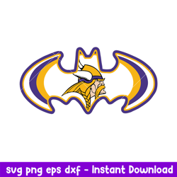 Batman Minnesota Vikings  Logo Svg, Minnesota Vikings Svg, NFL Svg, Png Dxf Eps Digital File