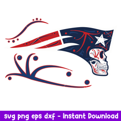 New England Patriots Mask Skull Svg, New England Patriots Svg, NFL Svg, Png Dxf Eps Digital File