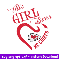 This Girl Loves Kansas City Chiefs Svg, Kansas City Chiefs Svg, NFL Svg, Png Dxf Eps Digital File