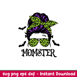 momster messy bun, momster svg, messy bun hair svg, halloween mom svg, mom skull svg,momster svg, messy bun hair svg, ha