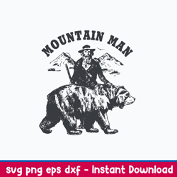 mountain man svg, bear svg, png dxf eps file