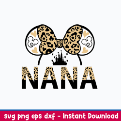 mouse nana leopard svg, minie mouse svg, disney svg, png dxf eps file
