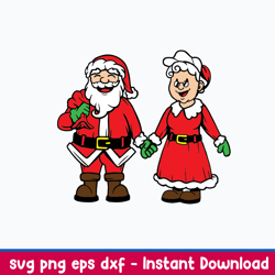 mr and mrs cluas svg, christmas svg, png dxf eps file