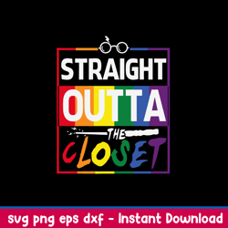 straight outta closet happy pride month svg, png dxf eps file