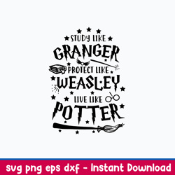 study like granger potter like weasley  like like potter svg, harry potter svg, png dxf eps file