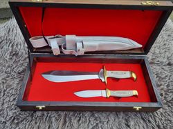 stainless steel knife, hunting knife with sheath, fixed blade, camping knife, bowie-knife, handmade knives,