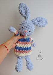 crochet pattern - bunny lovey, cute bunny pattern, crochet animal pattern, crochet plush pattern, amigurumi tutorial