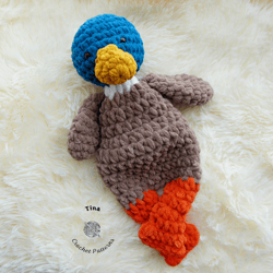 crochet pattern - duck lovey, cute duck pattern, crochet duck pattern, crochet plushie pattern, amigurumi tutorial