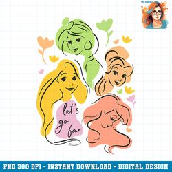 disney princess group shot color splash outline let s go far png download